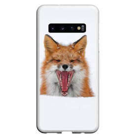 Чехол для Samsung Galaxy S10 с принтом Снежная лиса в Кировске, Силикон | Область печати: задняя сторона чехла, без боковых панелей | fox | foxy | животное | звери | лиса | лисенок | лисичка | милая | рыжая | фокс