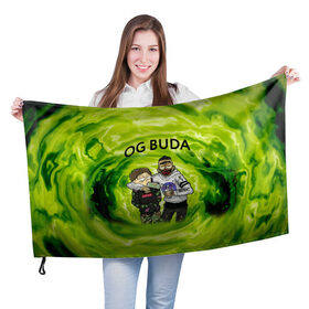 Флаг 3D с принтом Репер - OG Buda в Кировске, 100% полиэстер | плотность ткани — 95 г/м2, размер — 67 х 109 см. Принт наносится с одной стороны | lil melon | og buda | seemee. | оджи буда | репер | рэп исполнитель | федук