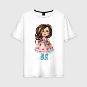 Женская футболка хлопок Oversize с принтом Весенняя принцесса в Кировске, 100% хлопок | свободный крой, круглый ворот, спущенный рукав, длина до линии бедер
 | 8 марта | dreams | всемирный женский день | цветы