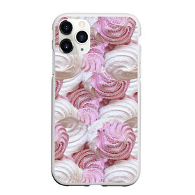 Чехол для iPhone 11 Pro Max матовый с принтом Зефир белый и розовый в Кировске, Силикон |  | Тематика изображения на принте: валентинов день | влюбленные | зефир | любовь | пирожное | романтика | сладости