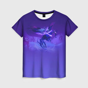 Женская футболка 3D с принтом Тёмный всадник в Кировске, 100% полиэфир ( синтетическое хлопкоподобное полотно) | прямой крой, круглый вырез горловины, длина до линии бедер | fantasy | магия | мистика | рисунок | фэнтези