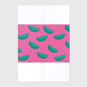 Магнитный плакат 2Х3 с принтом Арбузы на розовом в Кировске, Полимерный материал с магнитным слоем | 6 деталей размером 9*9 см | арбуз | зеленый | летний | паттерн | подарок | простой | розовыйй | тропический | узор | фрукт