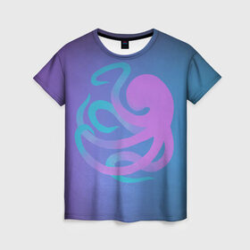 Женская футболка 3D с принтом Осьминог в Кировске, 100% полиэфир ( синтетическое хлопкоподобное полотно) | прямой крой, круглый вырез горловины, длина до линии бедер | octopus | tentacles | морское животное | осьминог | тентакли | щупальца