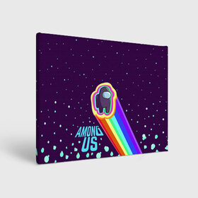 Холст прямоугольный с принтом AMONG US neon rainbow в Кировске, 100% ПВХ |  | Тематика изображения на принте: детский | космос | неоновый | радуга | стильная | тренд | яркий