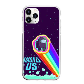 Чехол для iPhone 11 Pro матовый с принтом AMONG US neon rainbow в Кировске, Силикон |  | детский | космос | неоновый | радуга | стильная | тренд | яркий