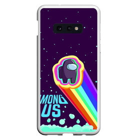 Чехол для Samsung S10E с принтом AMONG US neon rainbow в Кировске, Силикон | Область печати: задняя сторона чехла, без боковых панелей | Тематика изображения на принте: детский | космос | неоновый | радуга | стильная | тренд | яркий