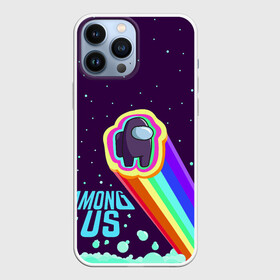 Чехол для iPhone 13 Pro Max с принтом AMONG US neon rainbow в Кировске,  |  | детский | космос | неоновый | радуга | стильная | тренд | яркий