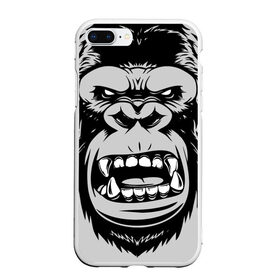Чехол для iPhone 7Plus/8 Plus матовый с принтом animal crunch в Кировске, Силикон | Область печати: задняя сторона чехла, без боковых панелей | angry | animal | power | горилла | животное | злой | спорт
