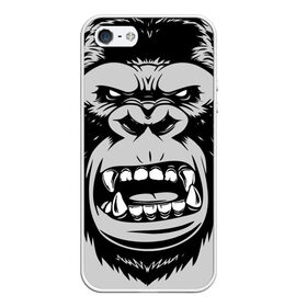 Чехол для iPhone 5/5S матовый с принтом animal crunch в Кировске, Силикон | Область печати: задняя сторона чехла, без боковых панелей | angry | animal | power | горилла | животное | злой | спорт