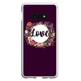 Чехол для Samsung S10E с принтом Love в Кировске, Силикон | Область печати: задняя сторона чехла, без боковых панелей | Тематика изображения на принте: 14 февряля | amor | kiss | love | love you | my love | valentine | валентин | люблю | любовь | отношения | пара | поцелуй | я люблю