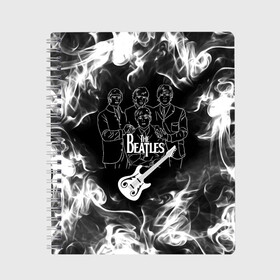 Тетрадь с принтом The Beatles в Кировске, 100% бумага | 48 листов, плотность листов — 60 г/м2, плотность картонной обложки — 250 г/м2. Листы скреплены сбоку удобной пружинной спиралью. Уголки страниц и обложки скругленные. Цвет линий — светло-серый
 | beatles | music | retro | rock | битлз | гитара | джон леннон | джордж харрисон | дым | логотипы групп | музыка | песни | пол маккартини | ретро | ринго старр | рок группа | рокерские | старый рок | черно белый