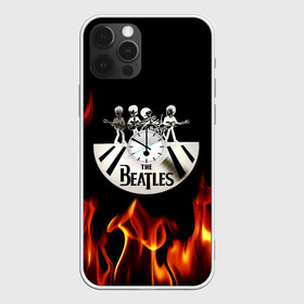 Чехол для iPhone 12 Pro с принтом The Beatles в Кировске, силикон | область печати: задняя сторона чехла, без боковых панелей | fire | the beatles | the beatles lettering | the beatles print | world day of the beatles | всемирный день the beatles | группа the beatles | музыкальная группа the beatles | надпись the beatles | огонь | принт the beatles