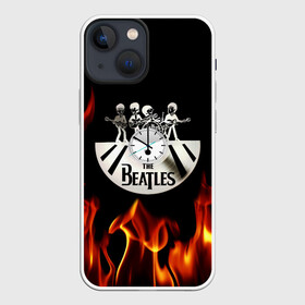 Чехол для iPhone 13 mini с принтом The Beatles в Кировске,  |  | fire | the beatles | the beatles lettering | the beatles print | world day of the beatles | всемирный день the beatles | группа the beatles | музыкальная группа the beatles | надпись the beatles | огонь | принт the beatles