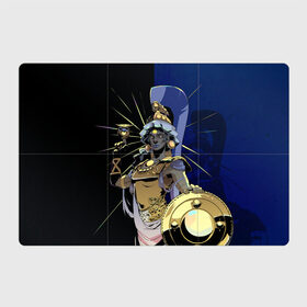 Магнитный плакат 3Х2 с принтом Hades Афина в Кировске, Полимерный материал с магнитным слоем | 6 деталей размером 9*9 см | hades | афина | игра | компьютерная | подарок | половина | синий | хейдс | хэйдс | черный