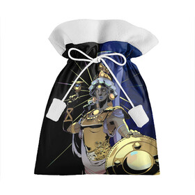 Подарочный 3D мешок с принтом Hades Афина в Кировске, 100% полиэстер | Размер: 29*39 см | Тематика изображения на принте: hades | афина | игра | компьютерная | подарок | половина | синий | хейдс | хэйдс | черный