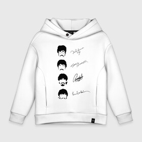 Детское худи Oversize хлопок с принтом The Beatles(автографы) в Кировске, френч-терри — 70% хлопок, 30% полиэстер. Мягкий теплый начес внутри —100% хлопок | боковые карманы, эластичные манжеты и нижняя кромка, капюшон на магнитной кнопке | let it be | the beatles | yellow submarine | yesterday | автографы | музыканты | рок группа