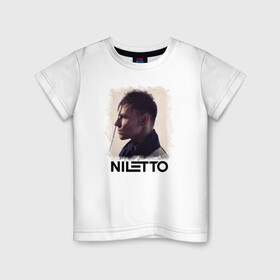Детская футболка хлопок с принтом NILETTO в Кировске, 100% хлопок | круглый вырез горловины, полуприлегающий силуэт, длина до линии бедер | niletto | данил прытков | даня | музыка | нилетто | тату | шоу