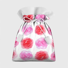 Подарочный 3D мешок с принтом Розы в Кировске, 100% полиэстер | Размер: 29*39 см | Тематика изображения на принте: весна | красный | паттерн | розовый | розы | цветы