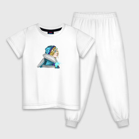 Детская пижама хлопок с принтом FANART crystal maiden в Кировске, 100% хлопок |  брюки и футболка прямого кроя, без карманов, на брюках мягкая резинка на поясе и по низу штанин
 | crystalmaiden | dota2 | fanart | games | moba | игры | фанарт
