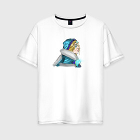 Женская футболка хлопок Oversize с принтом FANART crystal maiden в Кировске, 100% хлопок | свободный крой, круглый ворот, спущенный рукав, длина до линии бедер
 | crystalmaiden | dota2 | fanart | games | moba | игры | фанарт