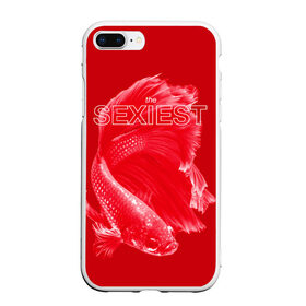 Чехол для iPhone 7Plus/8 Plus матовый с принтом Самый сексуальный в Кировске, Силикон | Область печати: задняя сторона чехла, без боковых панелей | red | альфа | альфа самец | красный | рыба | рыбка