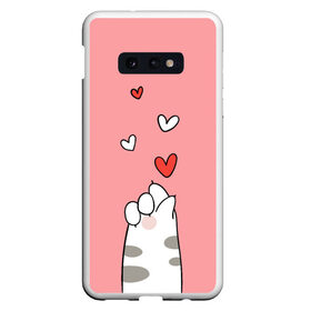 Чехол для Samsung S10E с принтом Cat love в Кировске, Силикон | Область печати: задняя сторона чехла, без боковых панелей | Тематика изображения на принте: 14 февряля | amor | kiss | love | love you | my love | valentine | валентин | люблю | любовь | отношения | пара | поцелуй | я люблю