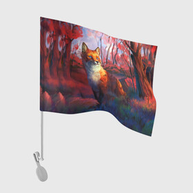 Флаг для автомобиля с принтом Рыжая лиса в Кировске, 100% полиэстер | Размер: 30*21 см | fox | foxy | животное | звери | лиса | лисенок | лисичка | милая | рыжая | фокс