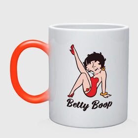 Кружка хамелеон с принтом Betty Boop в Кировске, керамика | меняет цвет при нагревании, емкость 330 мл | betty boop | любовь