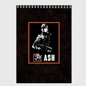 Скетчбук с принтом Ash в Кировске, 100% бумага
 | 48 листов, плотность листов — 100 г/м2, плотность картонной обложки — 250 г/м2. Листы скреплены сверху удобной пружинной спиралью | ash | r6s | rainbow six siege | оперативник | персонаж | эш