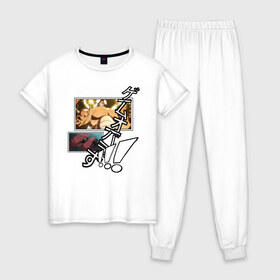 Женская пижама хлопок с принтом рак game over в Кировске, 100% хлопок | брюки и футболка прямого кроя, без карманов, на брюках мягкая резинка на поясе и по низу штанин | gaming | игры | клешни | рак | юмор | японский