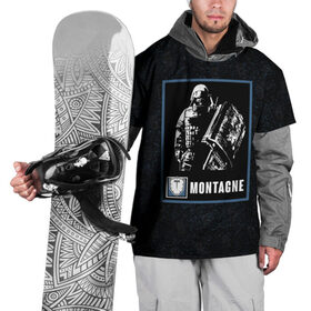 Накидка на куртку 3D с принтом Montagne в Кировске, 100% полиэстер |  | montagne | r6s | rainbow six siege | монтажник | монтанье | оперативник | персонаж