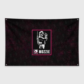 Флаг-баннер с принтом Mozzie в Кировске, 100% полиэстер | размер 67 х 109 см, плотность ткани — 95 г/м2; по краям флага есть четыре люверса для крепления | mozzie | r6s | rainbow six siege | моззи | оперативник | персонаж