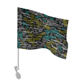 Флаг для автомобиля с принтом Futuristic Camo в Кировске, 100% полиэстер | Размер: 30*21 см | cyberpunk | glitch | глитч | камуфляж | киберпанк | футуристичный