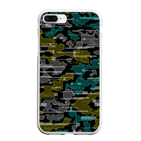 Чехол для iPhone 7Plus/8 Plus матовый с принтом Futuristic Camo в Кировске, Силикон | Область печати: задняя сторона чехла, без боковых панелей | cyberpunk | glitch | глитч | камуфляж | киберпанк | футуристичный