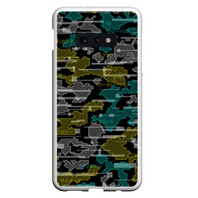 Чехол для Samsung S10E с принтом Futuristic Camo в Кировске, Силикон | Область печати: задняя сторона чехла, без боковых панелей | cyberpunk | glitch | глитч | камуфляж | киберпанк | футуристичный