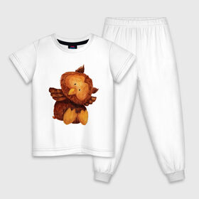 Детская пижама хлопок с принтом Сова в Кировске, 100% хлопок |  брюки и футболка прямого кроя, без карманов, на брюках мягкая резинка на поясе и по низу штанин
 | Тематика изображения на принте: режим дня | совушка