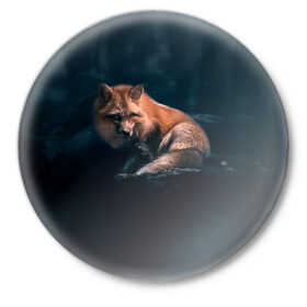 Значок с принтом Мудрый лис в Кировске,  металл | круглая форма, металлическая застежка в виде булавки | Тематика изображения на принте: fox | foxy | животное | звери | лиса | лисенок | лисичка | милая | рыжая | фокс