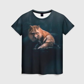 Женская футболка 3D с принтом Мудрый лис в Кировске, 100% полиэфир ( синтетическое хлопкоподобное полотно) | прямой крой, круглый вырез горловины, длина до линии бедер | fox | foxy | животное | звери | лиса | лисенок | лисичка | милая | рыжая | фокс