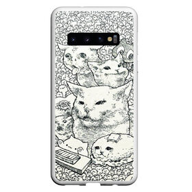 Чехол для Samsung Galaxy S10 с принтом Коты мемы кошки в Кировске, Силикон | Область печати: задняя сторона чехла, без боковых панелей | Тематика изображения на принте: киса | киска | коты | кошечки | кошка | кошки | мем | мем кот и девушки | мем с котом | мем с кошкой | мемы