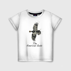 Детская футболка 3D с принтом American Gods в Кировске, 100% гипоаллергенный полиэфир | прямой крой, круглый вырез горловины, длина до линии бедер, чуть спущенное плечо, ткань немного тянется | Тематика изображения на принте: american gods | америка | американские боги | сериал | сша