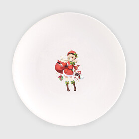 Тарелка с принтом Рождественская Кли в Кировске, фарфор | диаметр - 210 мм
диаметр для нанесения принта - 120 мм | арт | игрушка эмбер | кли | рисунок | рождество | танцующая игрушка | эмбер