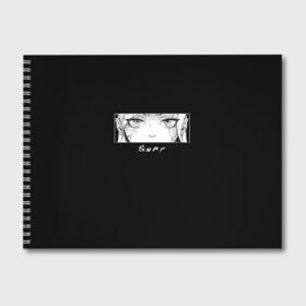 Альбом для рисования с принтом CyberSnap в Кировске, 100% бумага
 | матовая бумага, плотность 200 мг. | anime | cyberpunk | snap | snap collection | аниме | глаза | киберпанк