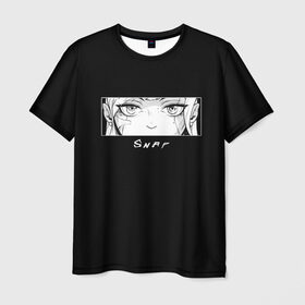 Мужская футболка 3D с принтом CyberSnap в Кировске, 100% полиэфир | прямой крой, круглый вырез горловины, длина до линии бедер | Тематика изображения на принте: anime | cyberpunk | snap | snap collection | аниме | глаза | киберпанк