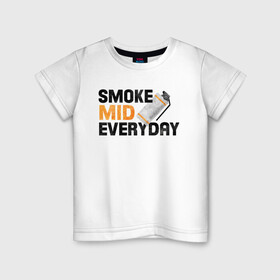 Детская футболка хлопок с принтом Smoke Mid Everyday в Кировске, 100% хлопок | круглый вырез горловины, полуприлегающий силуэт, длина до линии бедер | Тематика изображения на принте: asiimov | asimov | beast | counter | counter strike | cs | easy | ez | gg | ggwp | global | go | gradient | howl | hyper | mem | meme | memes | offensive | smoke | strike | азимов | вой | градиент | зверь | контра | лого | логотип