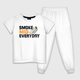 Детская пижама хлопок с принтом Smoke Mid Everyday в Кировске, 100% хлопок |  брюки и футболка прямого кроя, без карманов, на брюках мягкая резинка на поясе и по низу штанин
 | asiimov | asimov | beast | counter | counter strike | cs | easy | ez | gg | ggwp | global | go | gradient | howl | hyper | mem | meme | memes | offensive | smoke | strike | азимов | вой | градиент | зверь | контра | лого | логотип