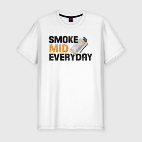 Мужская футболка хлопок Slim с принтом Smoke Mid Everyday в Кировске, 92% хлопок, 8% лайкра | приталенный силуэт, круглый вырез ворота, длина до линии бедра, короткий рукав | asiimov | asimov | beast | counter | counter strike | cs | easy | ez | gg | ggwp | global | go | gradient | howl | hyper | mem | meme | memes | offensive | smoke | strike | азимов | вой | градиент | зверь | контра | лого | логотип