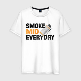 Мужская футболка хлопок с принтом Smoke Mid Everyday в Кировске, 100% хлопок | прямой крой, круглый вырез горловины, длина до линии бедер, слегка спущенное плечо. | asiimov | asimov | beast | counter | counter strike | cs | easy | ez | gg | ggwp | global | go | gradient | howl | hyper | mem | meme | memes | offensive | smoke | strike | азимов | вой | градиент | зверь | контра | лого | логотип