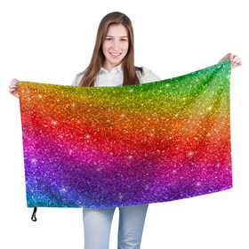 Флаг 3D с принтом Блестки радуги в Кировске, 100% полиэстер | плотность ткани — 95 г/м2, размер — 67 х 109 см. Принт наносится с одной стороны | абстракция | блеск | блестки | блестяжки | блестяшки | градиент | радуга | узор | фон | яркий узор