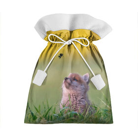 Подарочный 3D мешок с принтом Лисенок и пчелка в Кировске, 100% полиэстер | Размер: 29*39 см | Тематика изображения на принте: fox | foxy | животное | звери | лиса | лисенок | лисичка | милая | рыжая | фокс