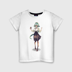 Детская футболка хлопок с принтом Современная Сахароза в Кировске, 100% хлопок | круглый вырез горловины, полуприлегающий силуэт, длина до линии бедер | 2d тян арт | девушка | милая аниме девушка | милая девушка | рисунок | сахароза | современный персонаж